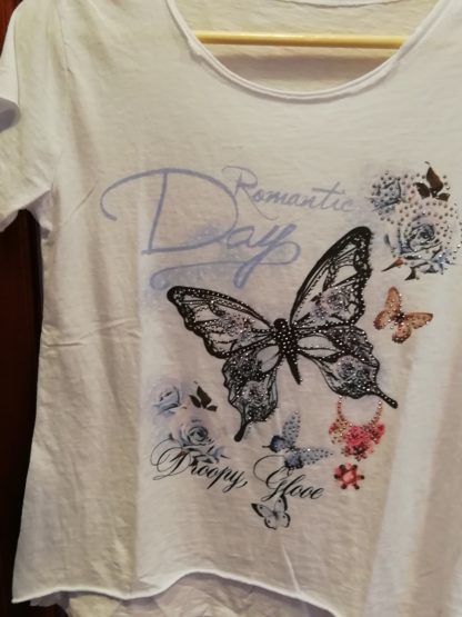 T-Shirt Farfalle cotone 100% Taglia unica - Pois Nero Ladispoli - La T-Shirt dell'estate