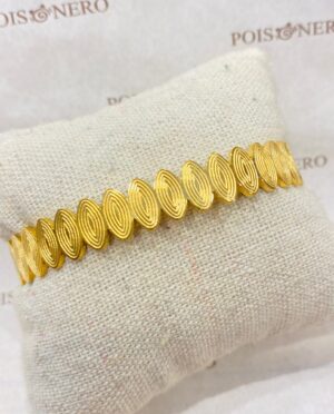 Bracciale acciaio "ovali concentrici" color oro, anallergico