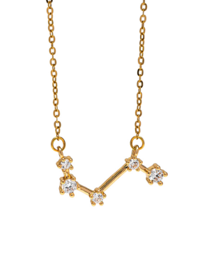 Collana Ariete, acciaio dorato. Presentata elegantemente in piccola bottiglietta con frase descrittiva segno zodiacale.