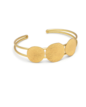 Bracciale a fascia con 3 dischi in ottone Bracciale a fascia con 3 dischi in ottone