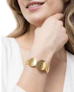 Bracciale a fascia con 3 dischi in ottone