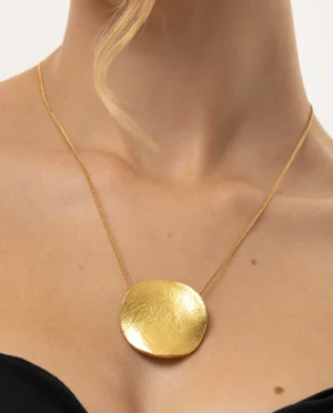 Collana ottone riciclato con chiusura regolabile con moschettone