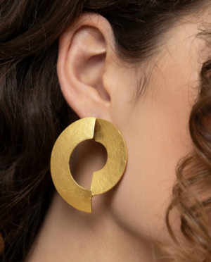 Orecchini 2 semicerchi ottone by Vestopazzo