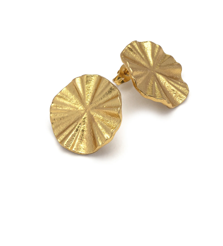 Orecchini a ventaglio in ottone by Vestopazzo per Pois Nero