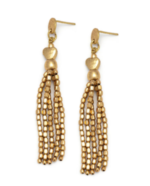 Orecchini pendenti multifilo in ottone by Vestopazzo