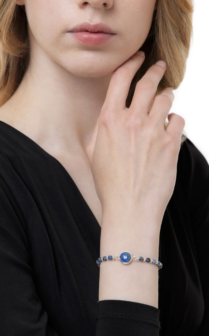 Bracciale Donna Elastico con Lapislazzuli.