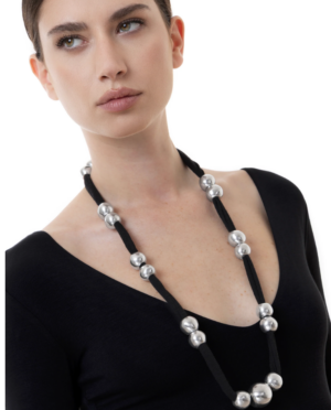 Collana in lycra con 18 sfere in alluminio riciclato By Vestopazzo