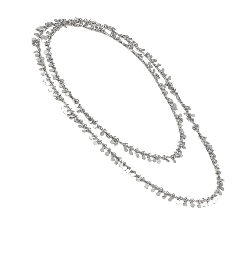 Collana lunga con monete pendenti silver plated by Vestopazzo