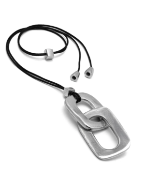 Collana lunga doppio rettangolo in alluminio by Vestopazzo Collana lunga doppio rettangolo in alluminio by Vestopazzo