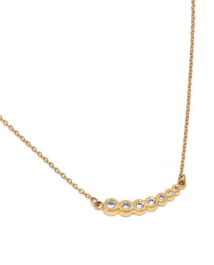 Collana punto luce donna con zirconi Acciaio inossidabile placcato oro.