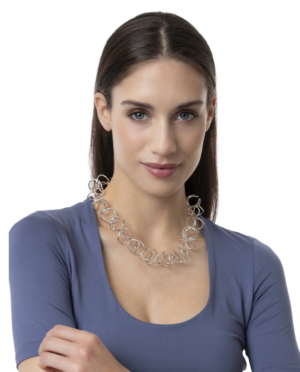 Collana curve silver plated