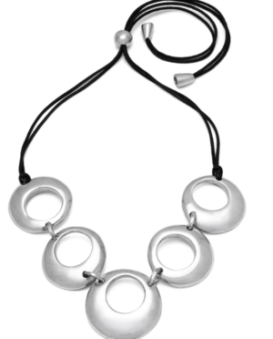 Collana donna 5 cerchi bombati in alluminio riciclato By Vestopazzo