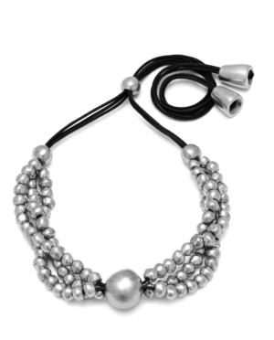 Collana donna a tre fili con sfere in alluminio riciclato By Vestopazzo