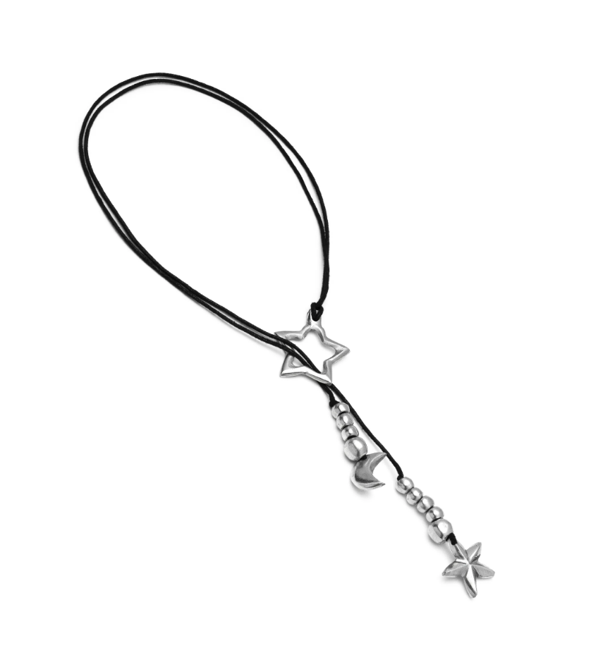Pendente Stella Luna con nodo scorrevole realizzato in alluminio 100% riciclato